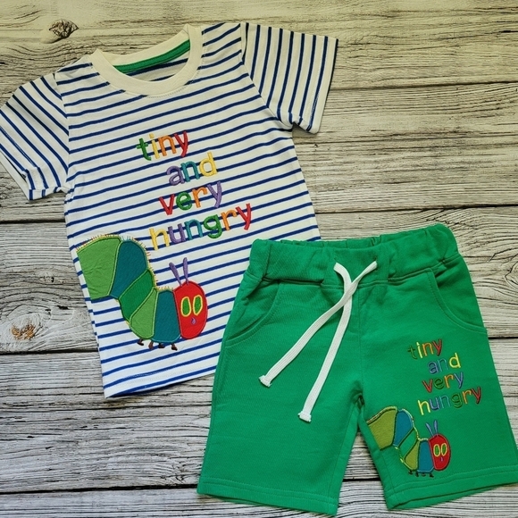 The Very Hungry Caterpillar T-Shirt Shorts Outfit Strawberry Patch Outfit
